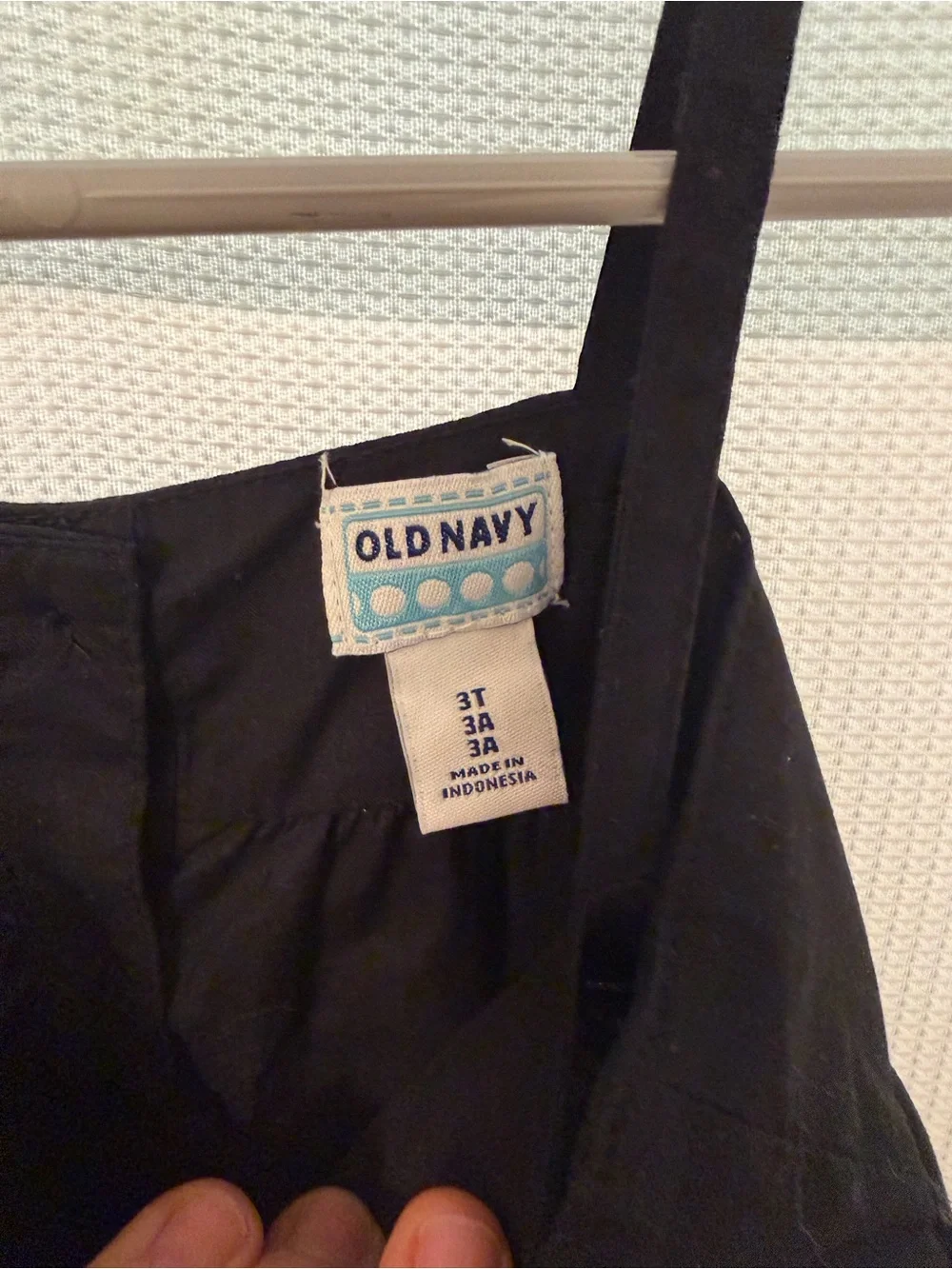 Old Navy Black Tiered Sundress with White Embroidered Yoke